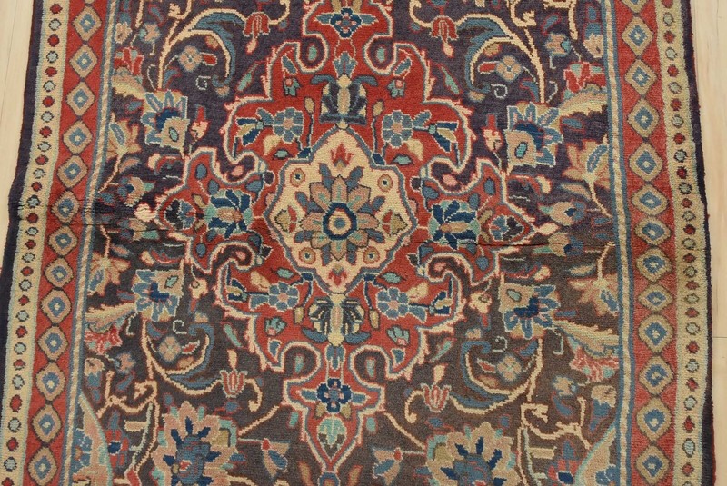 Vintage Oriental Runner 3’7” x 9’11” Blue Wool Traditional Hand-Knotted Rug gallery