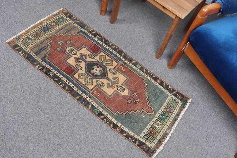Antique Rug, 1.5x3.4 ft Small Rug, Vintage Rug, Turkish Rugs, Anatolian Rug gallery