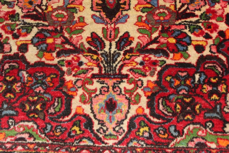 Handmade Lilihan Rug 3'6" x 5' Wool rug Red floral matches Heriz Sarouk Hamadan gallery
