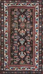 3’x6′ Tribal Geometric Brown Earth Tone Antique Small Late 19th Century Caucasus