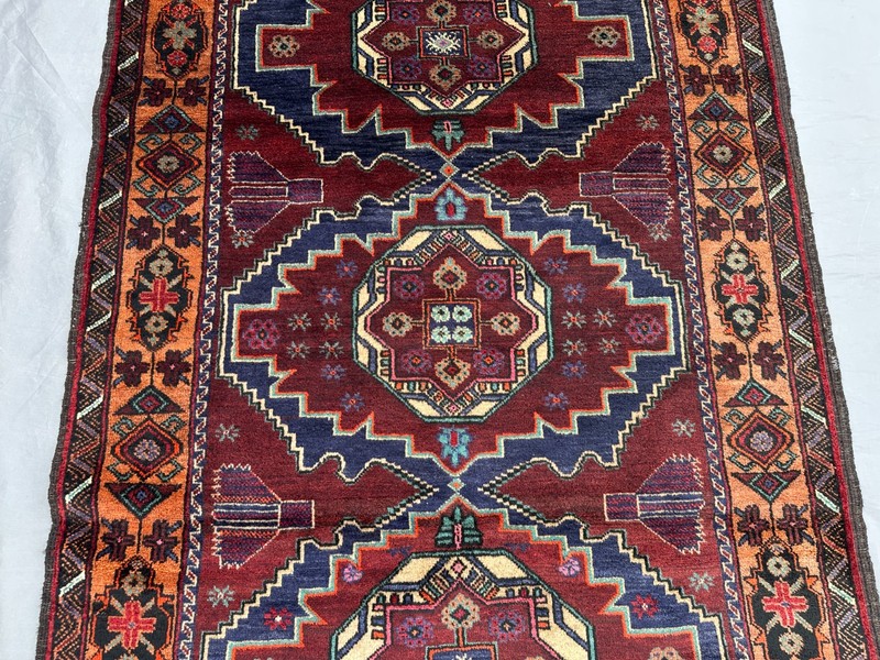 3'10 x 6'6 ft Vintage Afghan Rug Hand Knotted Wool Tribal Geometric Carpet gallery