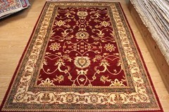 6′ X 9′ HANDMADE FINE QUALITY hand-knotted made of NATURAL WOOL red beige maroon
