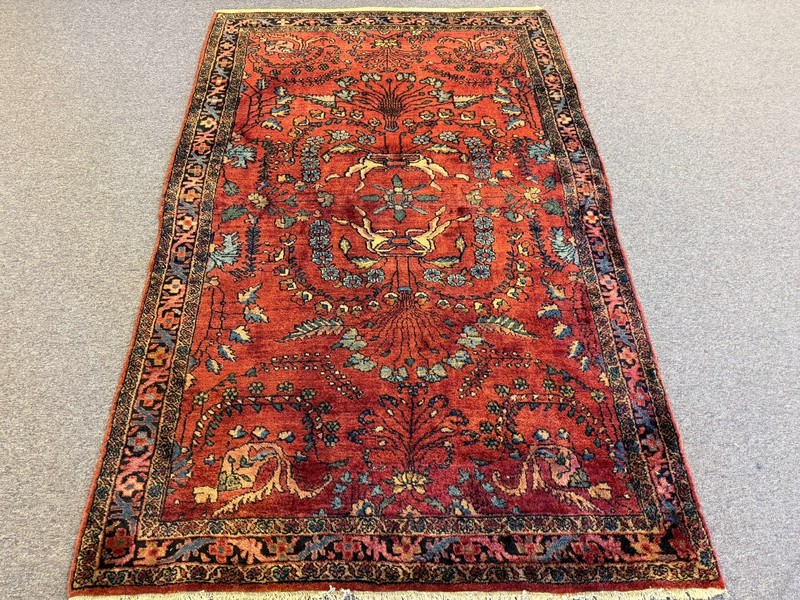 SAROUCK 1920 ANTIQUE HAND KNOTTED WOOL ORIENTAL RUG gallery