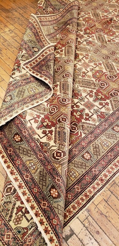 Turkish Area Rug Unique Vintage 1980-1990's Turkish Tribal Bunyan Rug 6x9ft gallery
