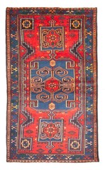 Vintage Hand-Knotted Area Rug 4’2″ x 7’5″ Traditional Oriental Wool Carpet