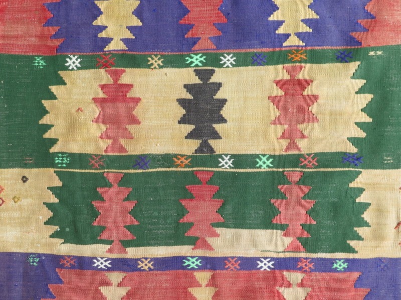 Turkish Kilim Runner, Sivas Carpet Runner, Long Wide Corridor Wool Rug 39"X105" gallery