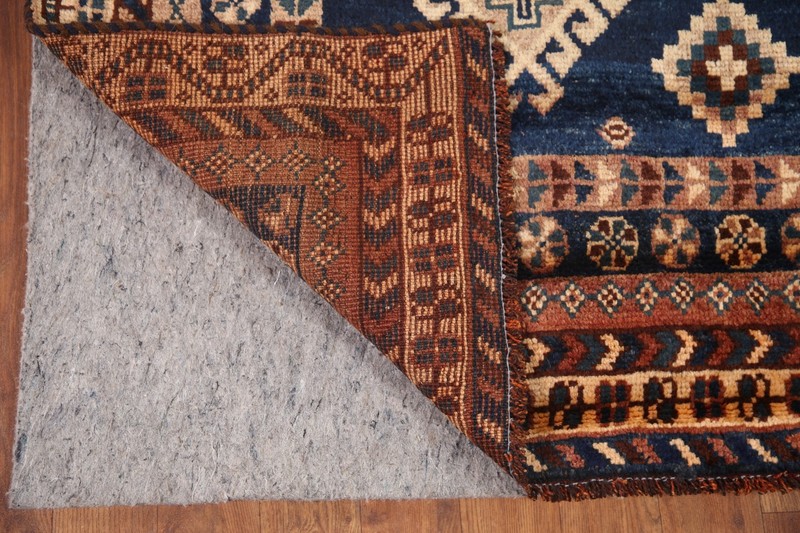 Vintage Geometric Traditional 9 ft. Runner Rug 4x9 Handmade Navy Blue Carpet gallery