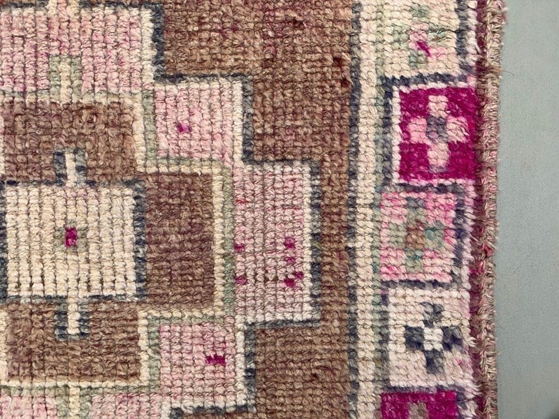 Vintage Turkish Tribal Runner 360x93 cm veg dye wool rug tribal, handmade gallery
