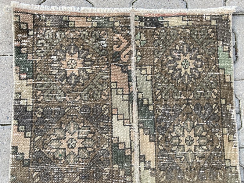 Vintage Turkish Patchwork Runner, 2.2 x 12.6 ft, Antique Oushak Hallway Carpet gallery