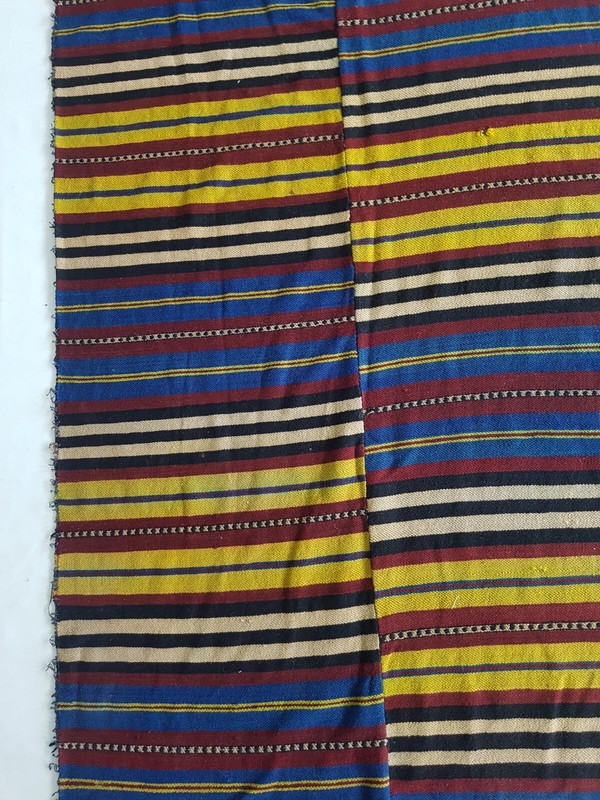 Vintage Handmade Traditional Turkish Striped Kilim Floor Rug Carpet 319x104 cm gallery