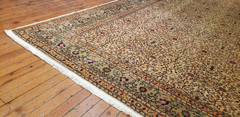 Rare Cr1930-1939s Antique Natural Dye Traditional Hereke Rug 8'7"×12'10" gallery