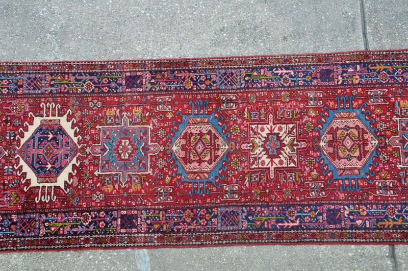 Semi Antique Heriz Family Karajeh Rug Runner 3.9x14.6 #596 gallery