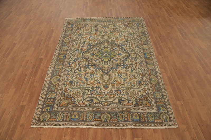 Traditional Geometric Vintage Handmade Wool Area Rug 6x9 ft for Living Room gallery