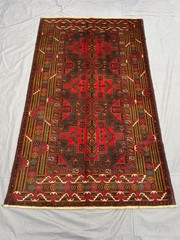 3’10×6’5 ft Vintage Caucasian Geometric Hand Knotted Tribal Wool Living Room Rug