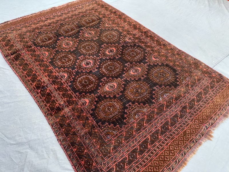 4'4x6'10 Antique Turkoman Ersari Hand Knotted Wool Rug Rare Tribal Oriental Rug gallery