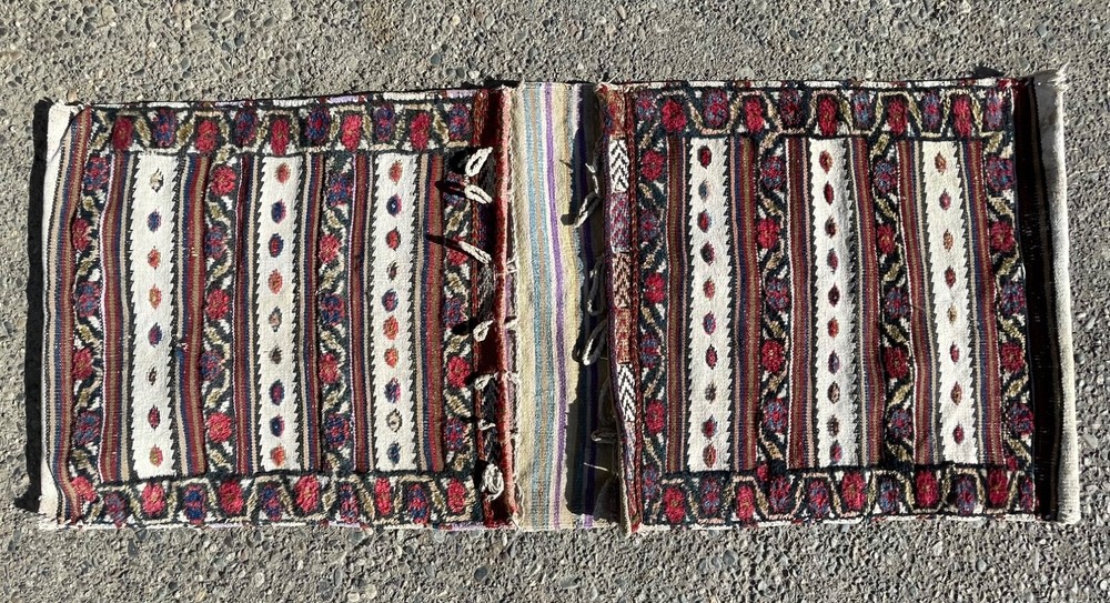 Semi-Antique Caucasian-Shirvan Khorjin complete saddle bags (2' x 4'5")