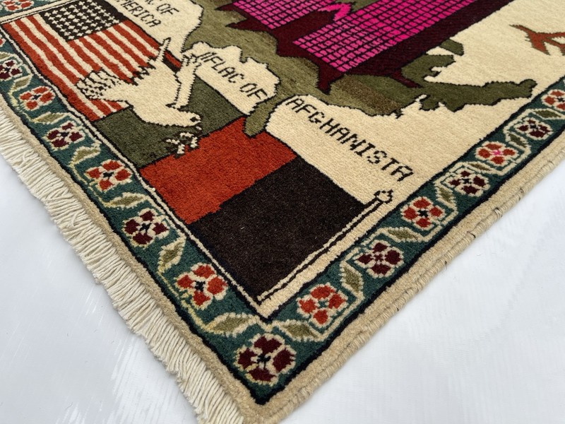 80x63 cm Afghan War rug war Rug Twin Towers 9/11 Handicrafts Ethnic #311 gallery