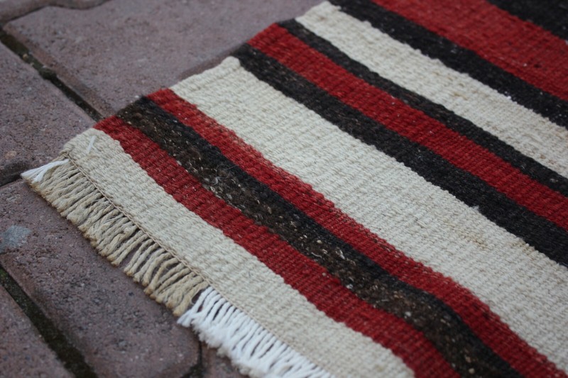 Striped Hand Knotted Kilim Rug Cappadocia Tribal Vintage Ethnic Carpet 2x3 ft gallery