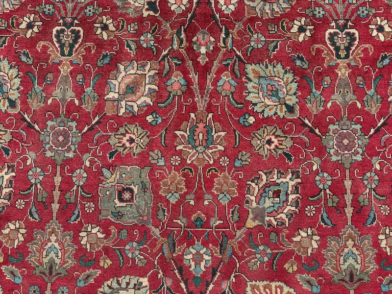 9x12 RED VINTAGE ORIENTAL RUG handwoven handmade antique fine old teal green big gallery