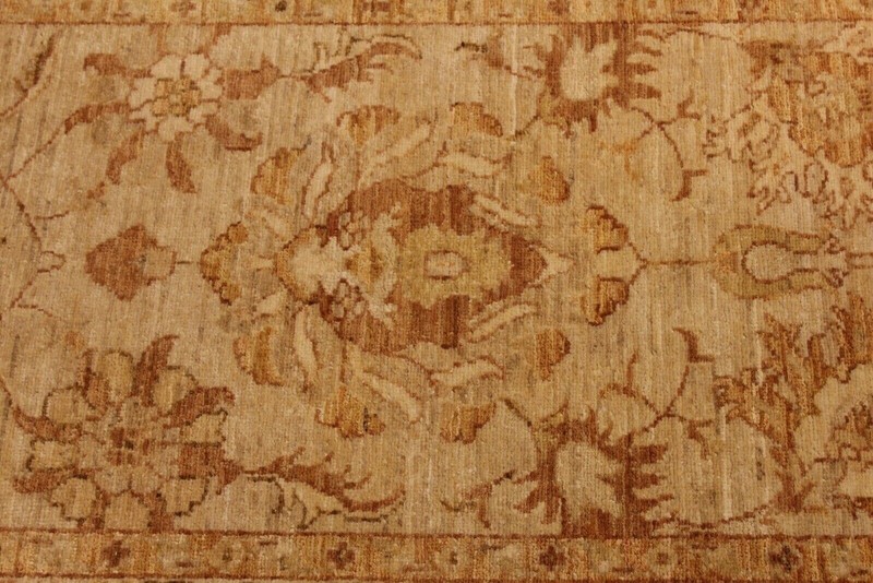 12 Ft. Hall Runner, Fine Quality handmade hand-knotted beige-light-blue-green gallery