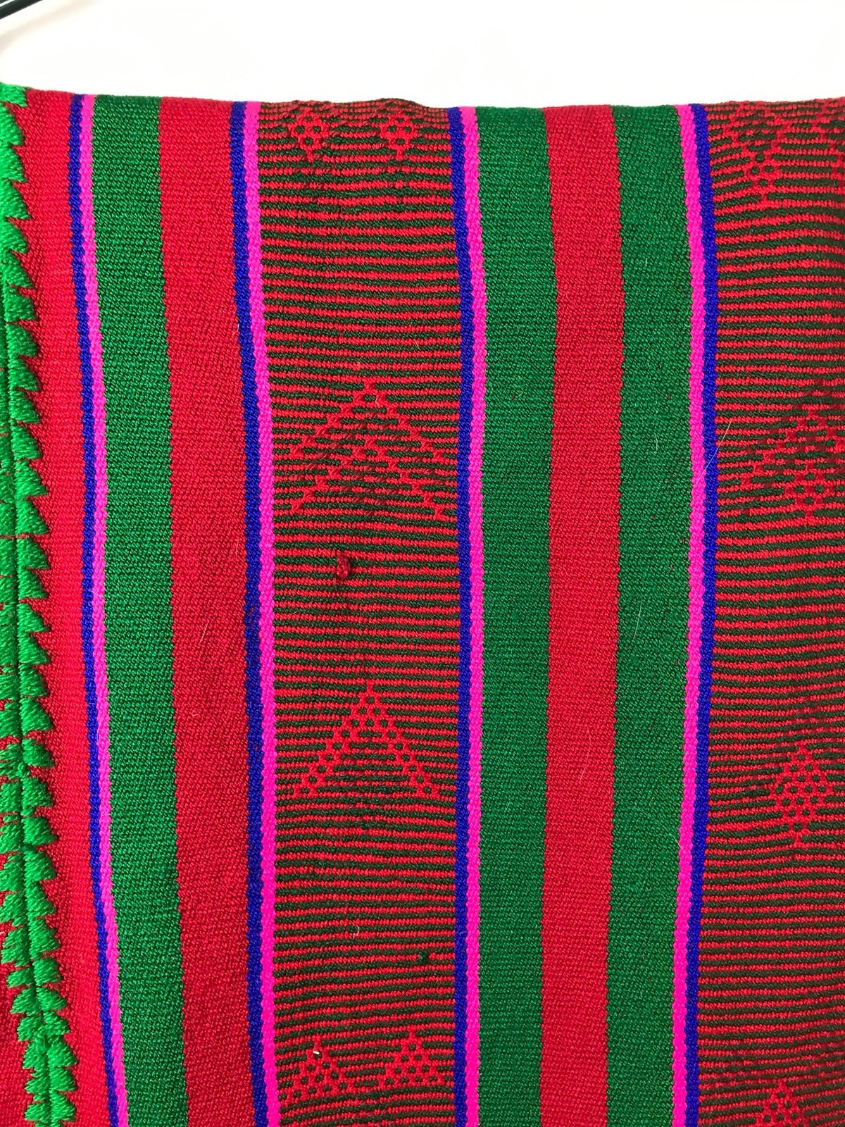 Woven Bright Ethnic Colorful Saddle Blanket Rug or Wall Hanging - Estate Item gallery