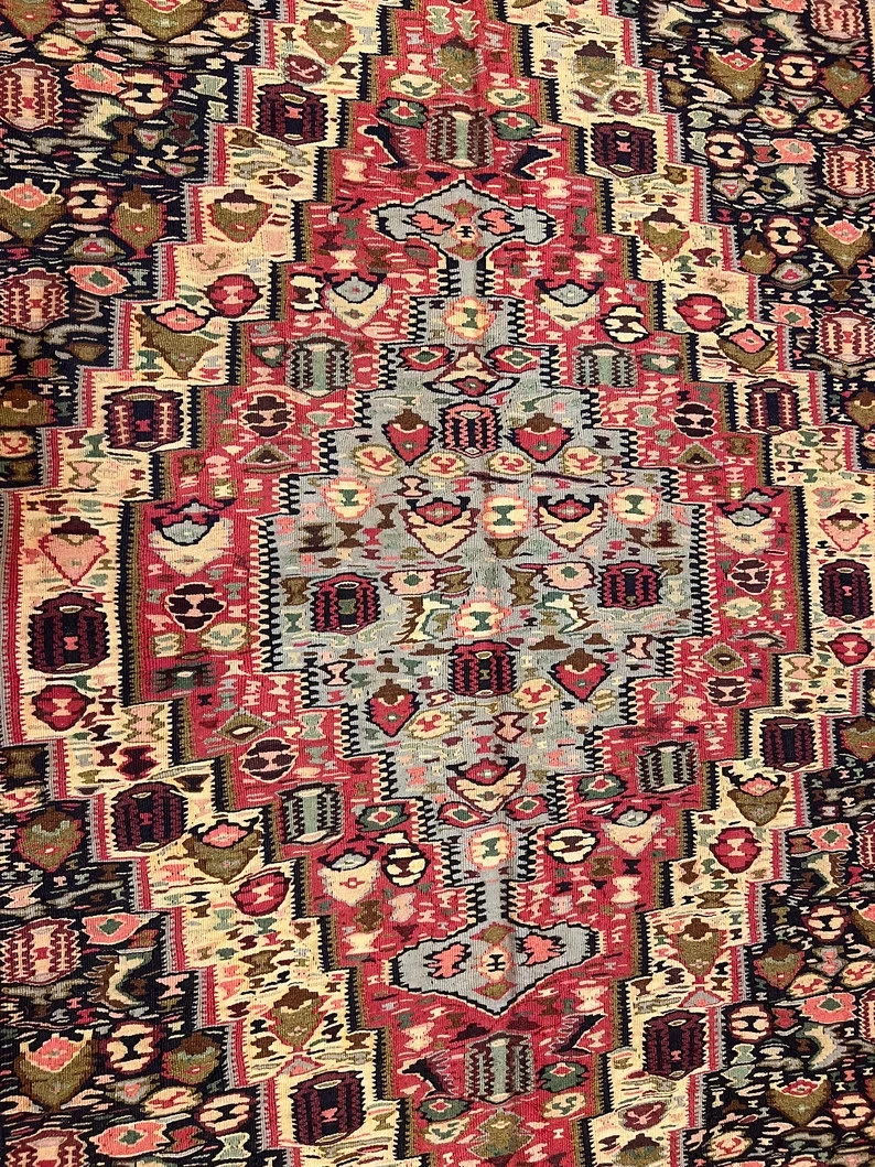 10 X 7 FT Stunning Vintage Super Fine Quality Senneh Knots Floral Kilim gallery