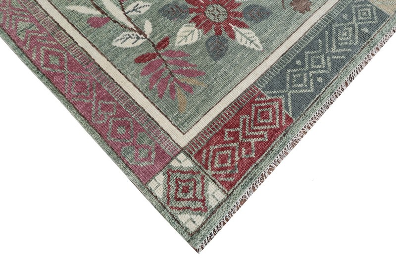 Elegant Teal Base Rug with Gold Accents Rug 8x10 ft gallery