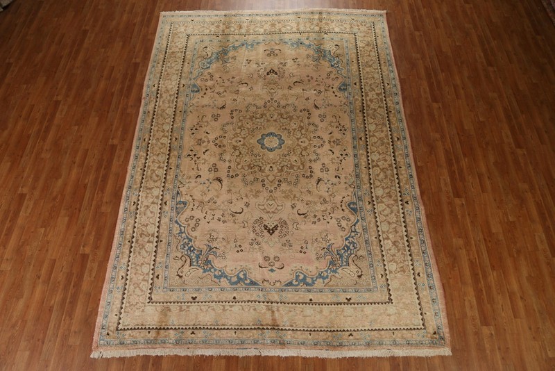 Vintage Room Size Area Rug 8x11 Wool Hand-knotted Traditional Medallion Carpet gallery