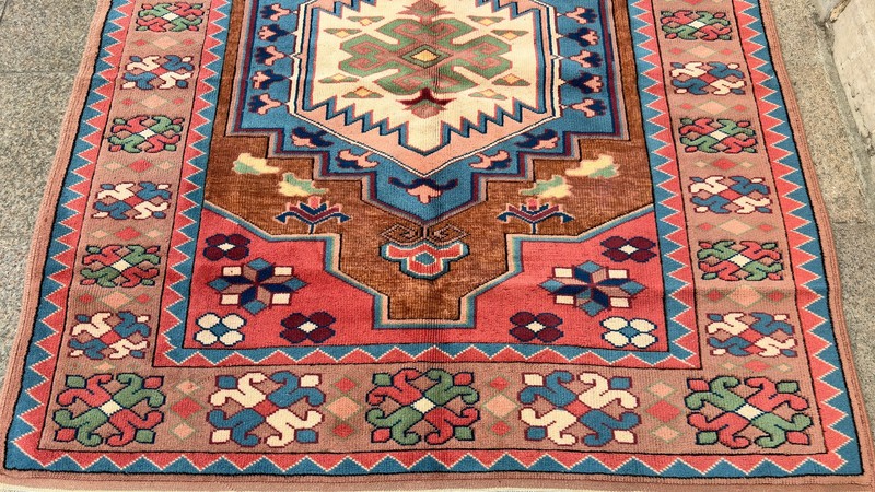 5'2'' X 6'2'' Vintage Carpet Natural Village Rug Handmade Rug.SKU:IM1767 gallery