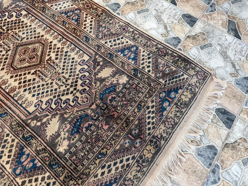 1970s Geometric Turkish Vintage Runner Handmade Wool Anatolian Tribal Rug 4×6 ft gallery