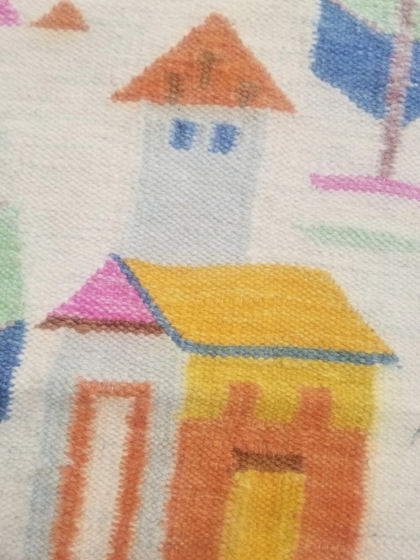 Fine Vintage Traditional Hand Made Oriental Wool Multicolor Kilim 140x68cm gallery