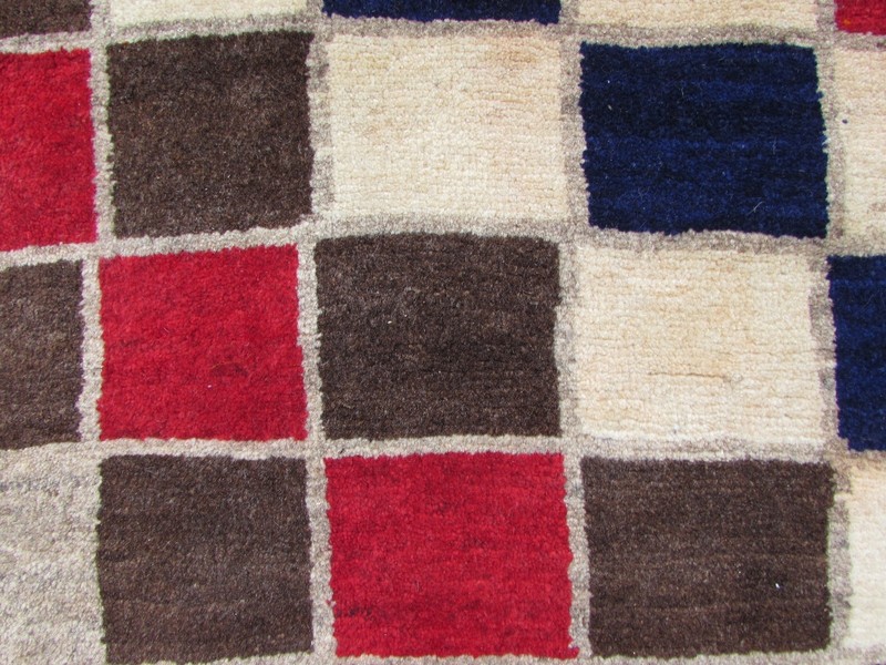 Vintage Traditional Tribal Hand Made Gabbe Oriental Red Wool Long Rug 180x105cm gallery
