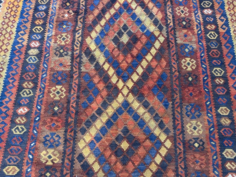Coral Terracotta Faded Kilim Rug 9'8x13'1 Turkish Antique Tribal Boho decor gallery