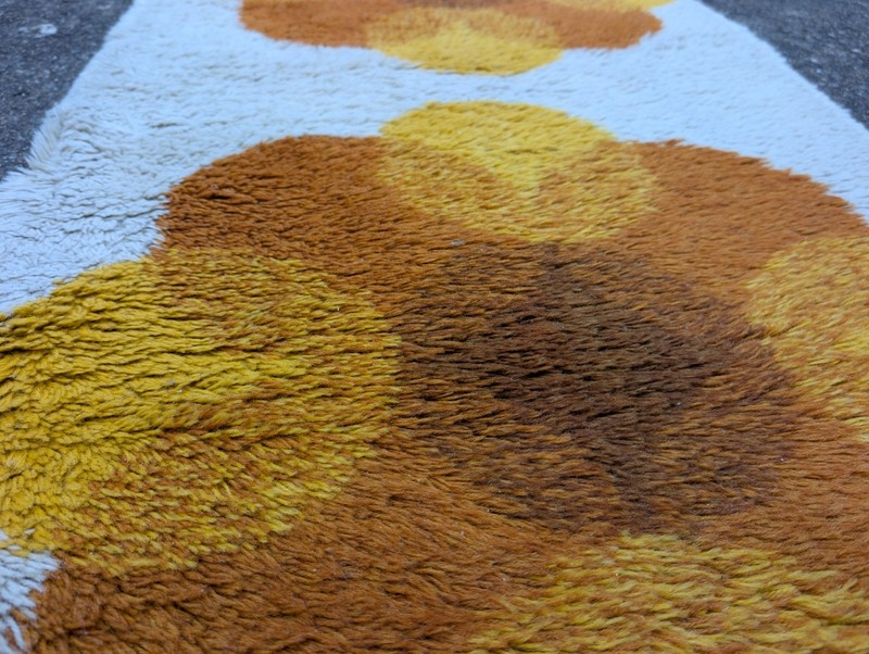 Vintage Carpet Rug Shag 135 X 65 70s Space Age Op Art Retro Bridge N22 gallery