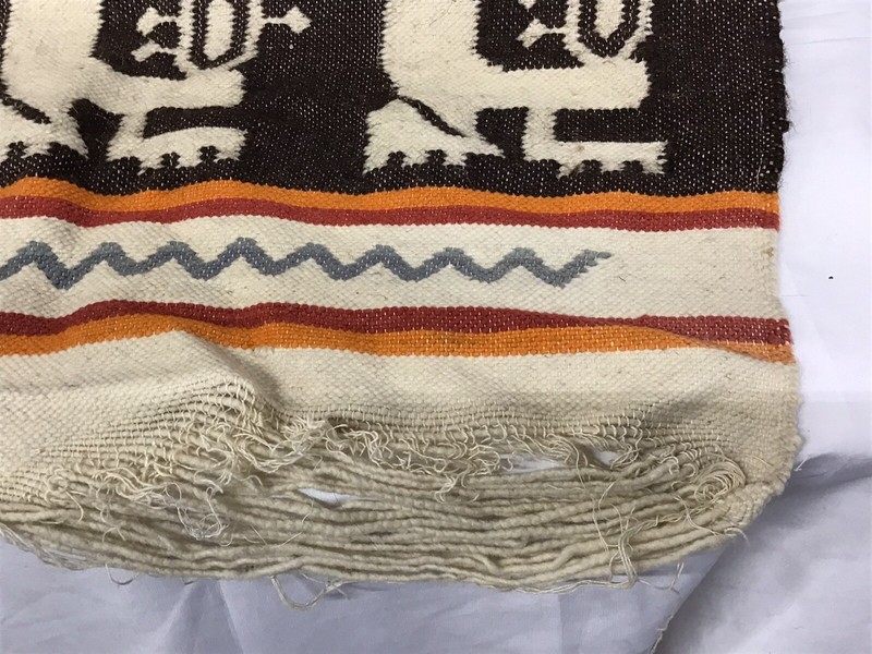 Antique Handwoven Wall Art Rug Tapestry Guatemalan Centeral America Aztec 1930's gallery