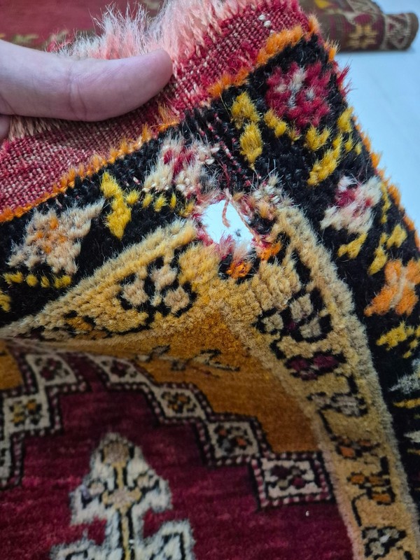 Antique Rug Pillow, Hand Woven Small Carpet, Anatolian Rug, Wool, Handmade gallery
