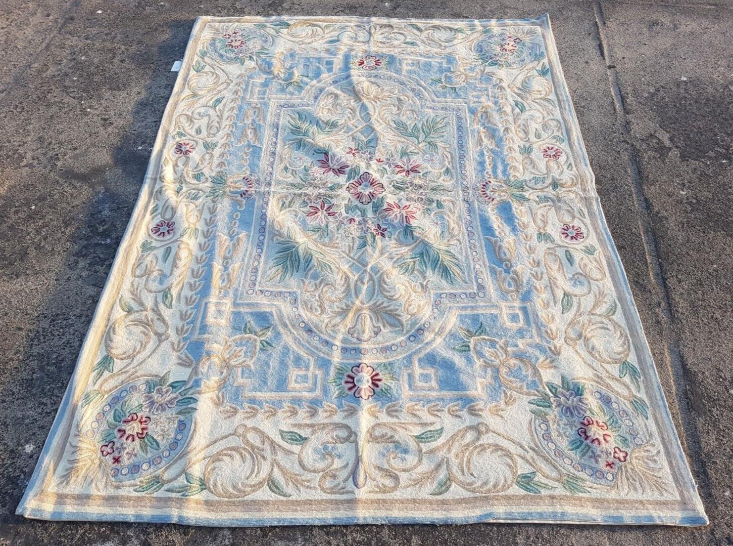 Vintage Hand Woven Traditional Kashmiri Multicolor Kilim Rug Carpet 200x141 cm gallery