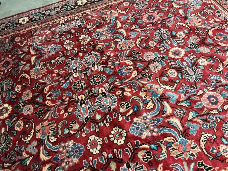 Antique hand knotted wool 9x13 Rug gallery
