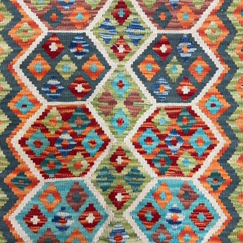 Afghan Hand-woven Mimana Kilim 100% Wool Area Rug (5'2" x 3'7") gallery