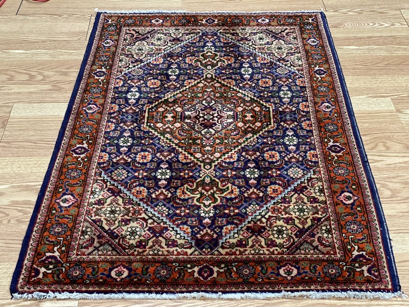 Red Navy Blue Ivory Caucasian Mahi Hand Knotted Wool Oriental Area Rug 3’x4’7” gallery