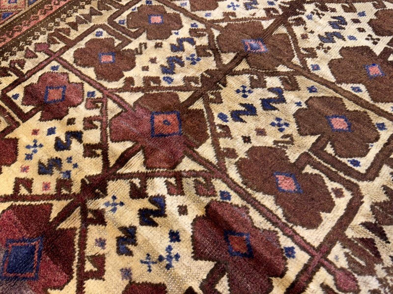 Fine Afghan Vintage Tribal Baluchi Rug 4x7 ft Hand Knotted Antique Oriental Rug gallery