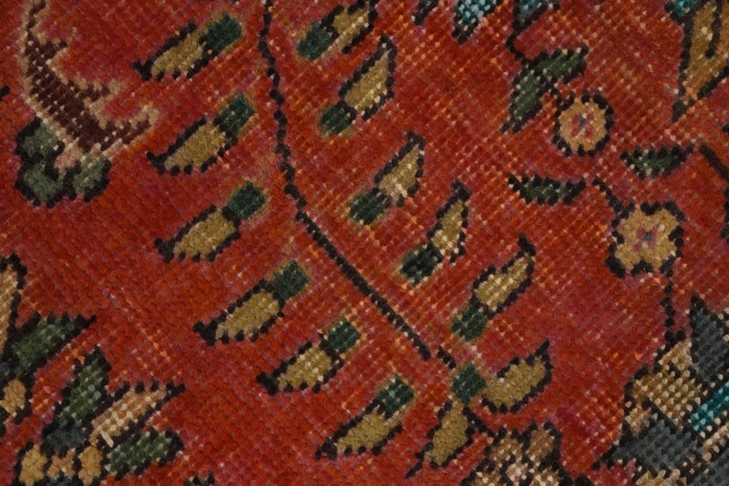 Orange Wool Floral Traditional Accent Rug 3x5 ft Hand-knotted Distressed Carpet gallery