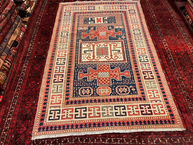 COLLECTORS' ITEM Vintage Stunning Fine Quality Natural Dye Kazak Caucasus Carpet gallery