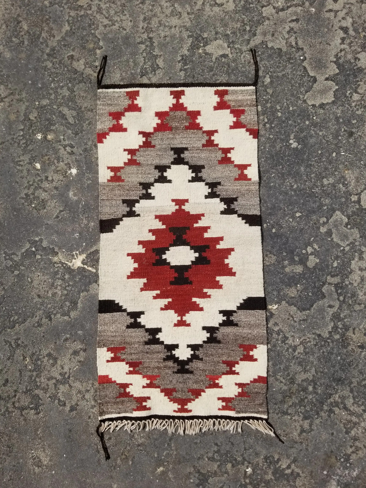 Vintage Handwoven Native American Navajo Wool Multicolor Kilim 2.9x1.4 ft gallery