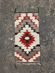 Vintage Handwoven Native American Navajo Wool Multicolor Kilim 2.9×1.4 ft