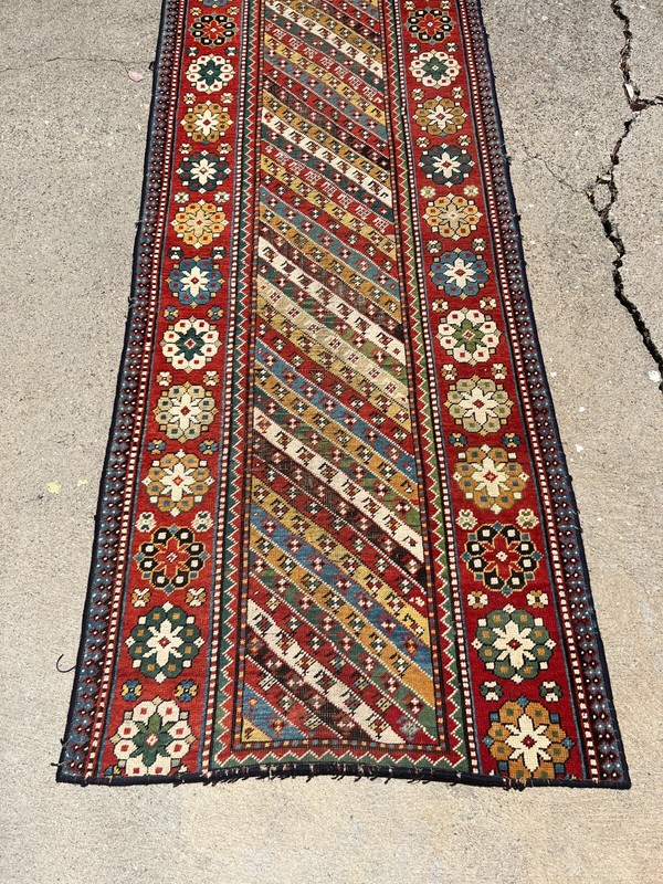 Antique 19th Century Gendje Caucasian Runner Rug 2'11" x 11'7" gallery