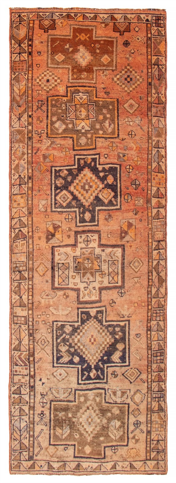 4'3" x 12'10" Vintage Hand-knotted Runner Rug Traditional Oriental Wool Carpet gallery