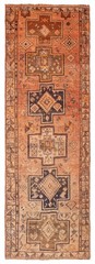 4’3″ x 12’10” Vintage Hand-knotted Runner Rug Traditional Oriental Wool Carpet