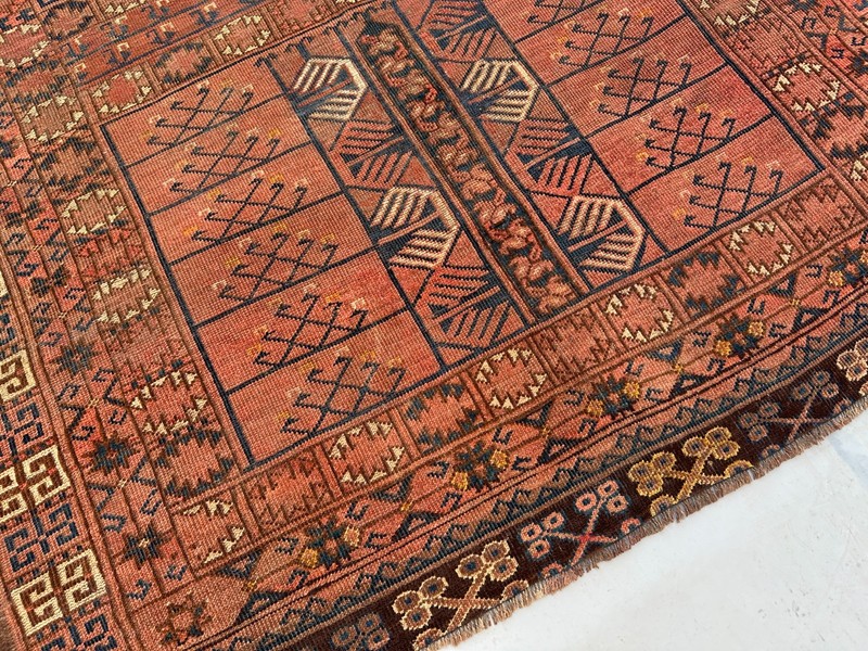 4'5 X 6'5 Ft COLLECTORS' ITEM Antique Hatchulo Purda Ersari Turkoman Carpet gallery