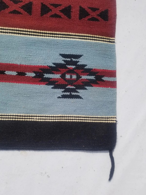 Vintage Traditional Handmade Native American-inspired Wool Grey Kilim 5.2x2.6ft gallery